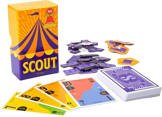 Scout – Award-Nominated Strategic Card Game | 2–5 Players | Ages 9+ | Portable Travel Game