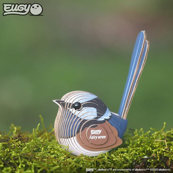 Eugy Fairy Wren 3D Puzzle, 26 Piece Eco-Friendly Educational Toy Puzzles for Boys, Girls & Kids Ages 6+