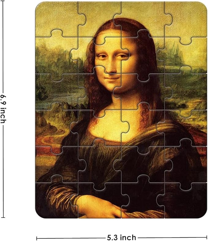 24 Pieces Da Vinci Mona Lisa Puzzle, Toddler Artist Puzzles for Kids Ages 3-5,4-6 Easy-an Intellectual Decompression Entertainment Game and Preschool Educational Learning Toys