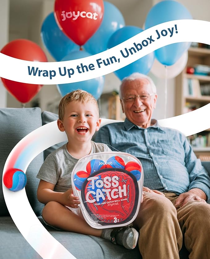 JoyCat Toss and Catch Ball Game Set,Toddler Baseball Glove,Beach Pool Yard Camping Games,Kids Sports & Outdoor Play Toys for Family,Outside Toys for 3 4 5 6 7 8 9 10+Year Old Boys Girls Birthday Gifts