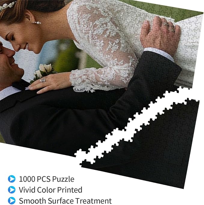 Custom Wooden Puzzles from Photos 1000 Piece Personalized Picture Jigsaw Puzzle Gift for Adults & Kids - Pet, Wedding, Family, Christmas, Birthday Memory Keepsake