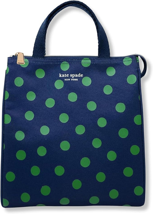 Kate Spade New York Cute Lunch Bag for Women, Large Capacity Lunch Tote, Adult Lunch Box with Silver Thermal Insulated Interior Lining and Storage Pocket (Sonnet Dot)