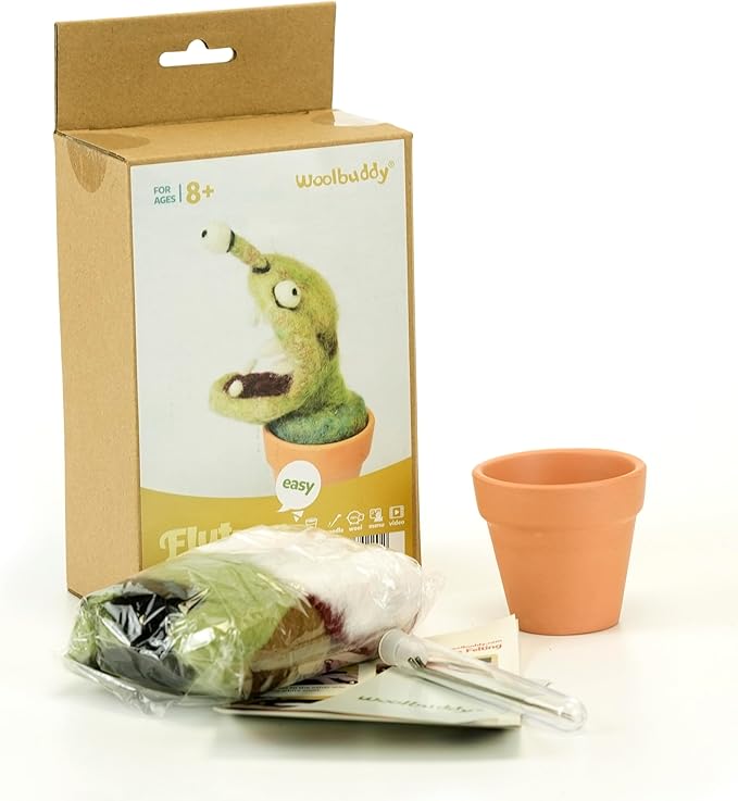 Woolbuddy Needle Felting Kit, Venus Flytrap Monster Felting Kit for Beginner Adults, Felting Supplies and Instructions Included, Unique Design by True Artisan