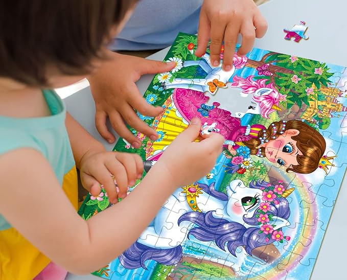 Puzzles for Kids Ages 4-8 Year Old - Princess & Unicorns,100 Piece Jigsaw Puzzle for Toddler Children Learning Educational Puzzles Toys