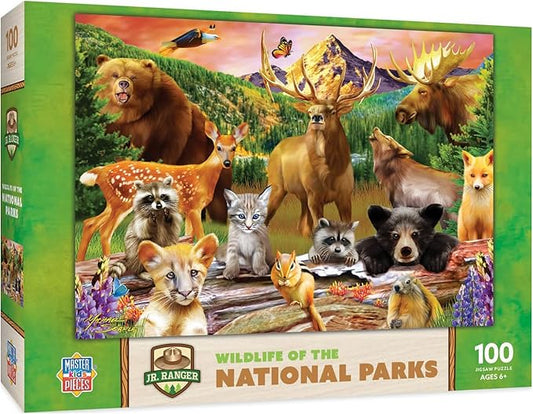 MasterPieces – 100 Piece Jigsaw Puzzle for Kid 6+ Years, Wildlife of The National Parks, Educational and Fun Game, Gift Idea for Children, 19" x 14"