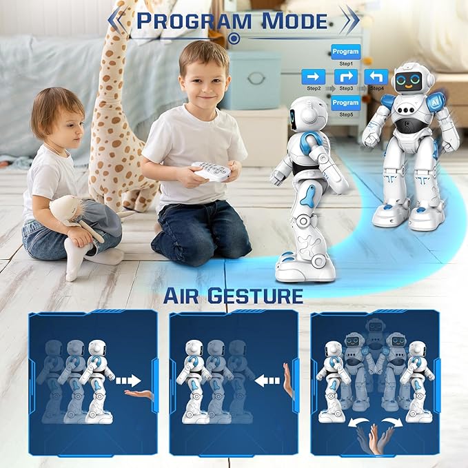 Robot Toys for Kids - Smart Talking Voice Remote Control Robot, Gesture Sensing Programmable Emo Robots Toy for Age 3 4 5 6 7 8 Year Old Boys Girls Birthday Gift Present