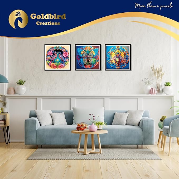 Magnetic Wooden Jigsaw Puzzles with Frame - Wooden Animal Puzzle for Adults 200 Piece - Rompecabezas para Adultos - Living Room Wall Decoration - Original Christmas Birthday Gift (Romantic Birds)