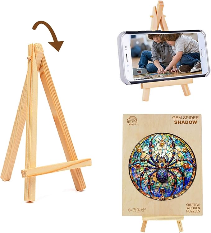 Wooden Puzzles for Adults, Wooden Jigsaw Puzzles for Adults Kids, Gem Spider Shadow Unique Shaped Wood Puzzles Adult, Creative Birthday Gifts for Friends Family Game(11.4 * 11.4in 200pcs)