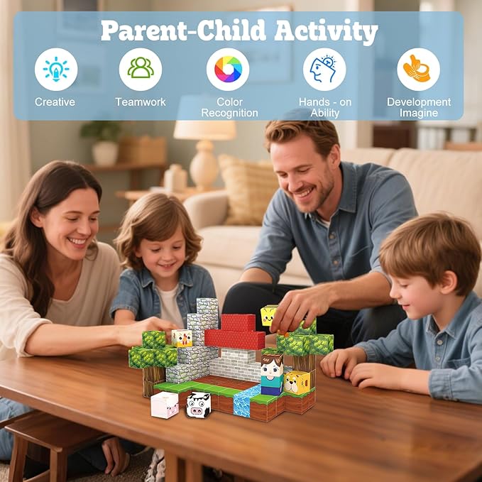 Magnetic Building Blocks - 100 Pieces Magnetic Building Blocks, Kids STEM Game Toys, Gifts for Boys and Girls Ages 3+, Set for Sensory Toys in The Classroom Educational & Learning for Ages