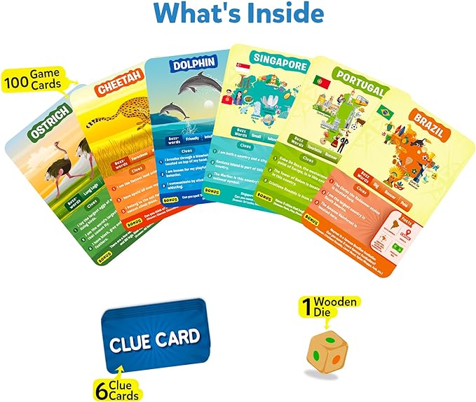 Skillmatics Guess in 10 Animals & Countries Combo, Perfect for Boys, Girls, Kids & Families Who Love Card Games, Educational Toys, Travel Games, Trivia, Gifts for Ages 6, 7, 8, 9, 10 & Up