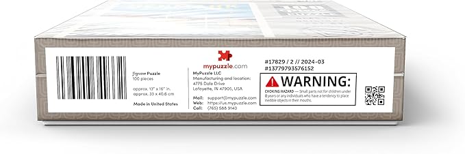 MyPuzzle Denmark: Copenhagen, Vintage Poster - Premium 100 Piece Jigsaw Puzzle for Adults