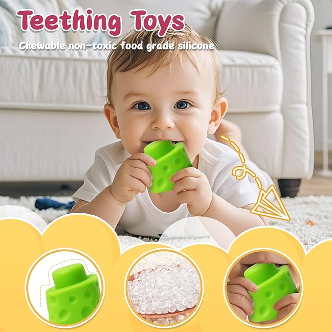 Irregular Maracas Stacking Blocks Toys, Montessori Toys for 1 + Year Old, 6 PCS Stackable Educational Sensory Toy, 1 + 2 3 Old Boy or Girl Kids Gifts