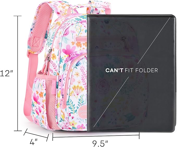 mibasies Toddler Backpack for Girls 2-4: Preschool Kindergarten Backpack - Cute Kids Backpacks for Girls - Flower Pink