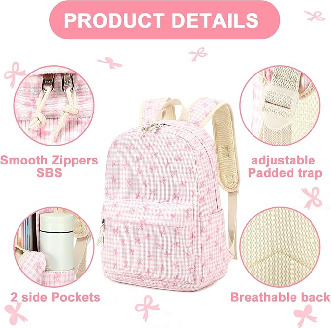 LEDAOU Kids School Backpack with Lunch Box for Girls Boys Toddler BookBag School Bag Preschool Kindergarten Back pack
