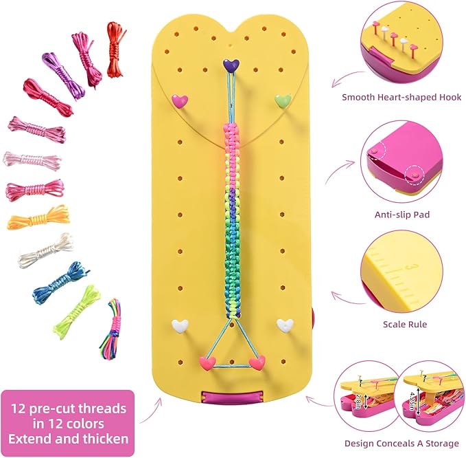 QDGMXIV Bracelet Making Kit for Girl 7 8 9 10 11 12 Year Old, Arts and Crafts Kid Gifts for Birthday