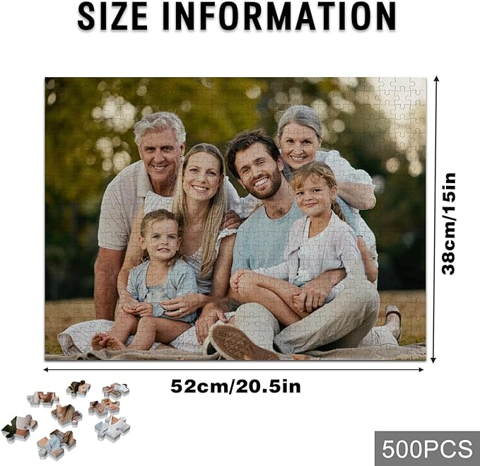 Custom Puzzle, Personalized Puzzle from Photos, Customized Puzzle 120/200/300/500/1000/1500 Pieces for Family, Christmas, Pet, Birthday, Wedding Gift