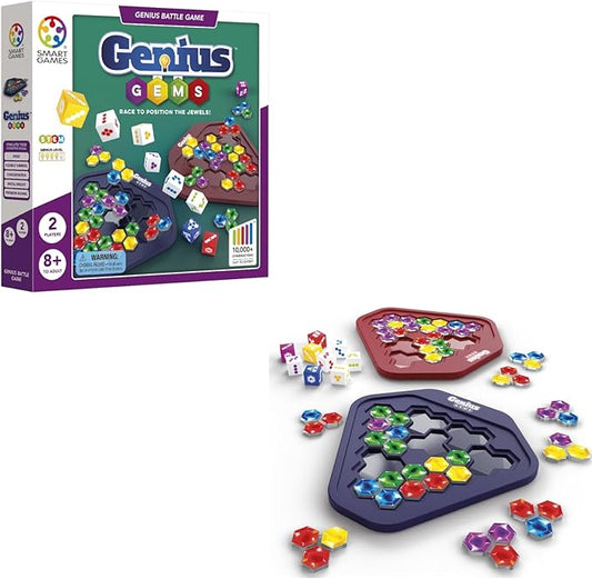 SmartGames Genius Gems from The Classic Two-Player Battle Game for Ages 8 + Now with 5 Levels and Over 10,000 Puzzle Combinations