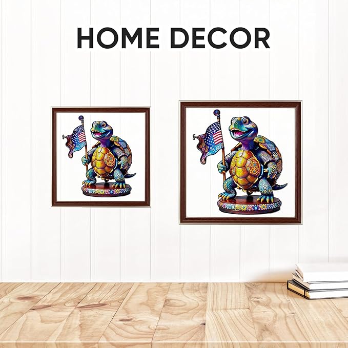 Wooden Puzzles for Adults, 215 Pieces Flag Turtle Wooden Jigsaw Puzzles, Animal Unique Shaped Puzzle Gift for Adults and Kids on Birthday, Thanksgiving, Family Puzzle Games (10.8'' x 12'')