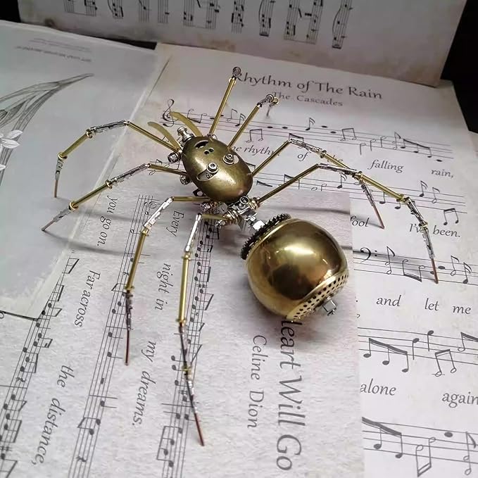Steampunk Bug Mechanical Sculpture Insect Clockwork 3D Steampunk Metal Puzzle Mechanical Insects Model (Ghost Spider)