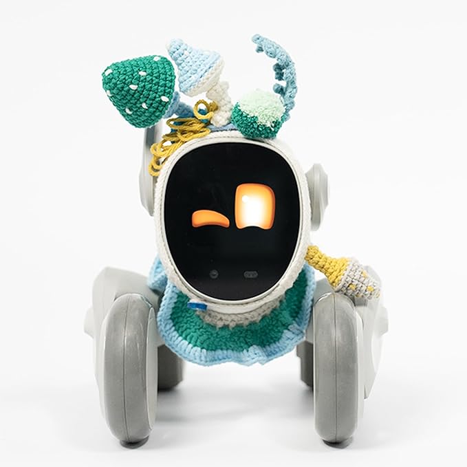 Forest Explorer Outfit — Handmade Crochet Headpiece and Collar Set with a Nature-Inspired Theme, Perfect for Transforming Your Pet Robot Toys into a Cute Companion