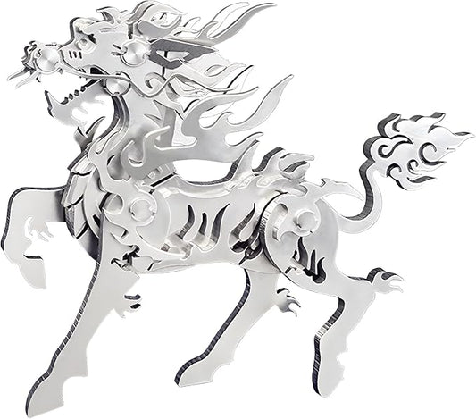 3D Metal Puzzles,3D Metal Puzzle for Adults,Mechanical Model Kit Flaming Kirin,Steel 3D Puzzles Stainless Steel Ornaments for Adults Home Decor Art Craft Gifts Toys.