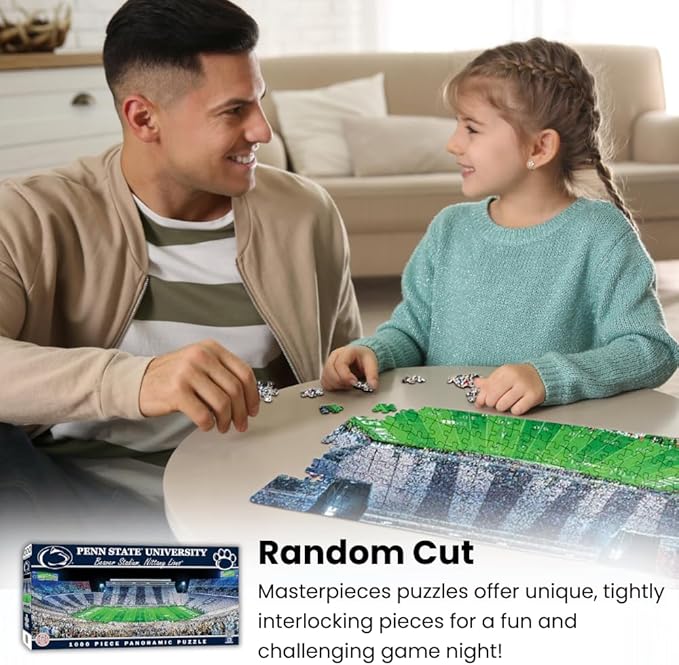 MasterPieces - 1000 Piece Jigsaw Puzzle, NCAA Wiconsin Badgers, Panoramic Football Stadium View, Fun for Adults and Family, 13" x39
