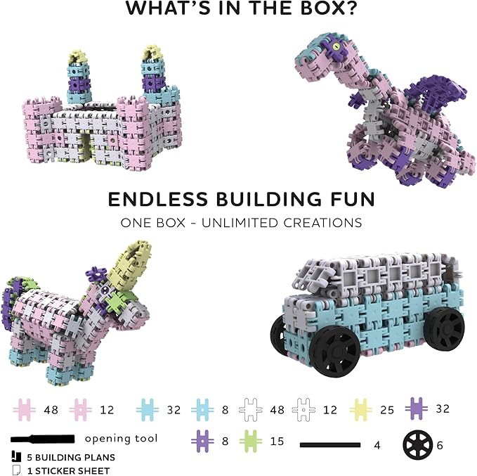 Nano Clics Fantasy Builders 250, Construction Toys for Children Ages 8 and up, Creative Educational Toys in a 250 Piece Set, Building Blocks for Girls and Boys, Durable Toys