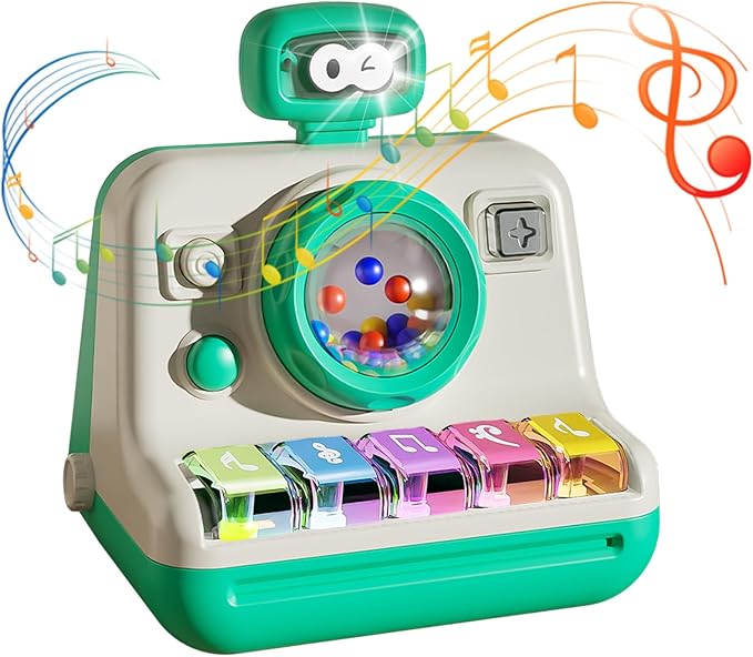 Baby Piano Musical Instruments Toys - Camera Themed Light Up Interactive Toys for Toddlers 1-3 Tummy Time & Infant Activity, 6-12 Month Toys First Birthday Gifts for Boys Girls Learning