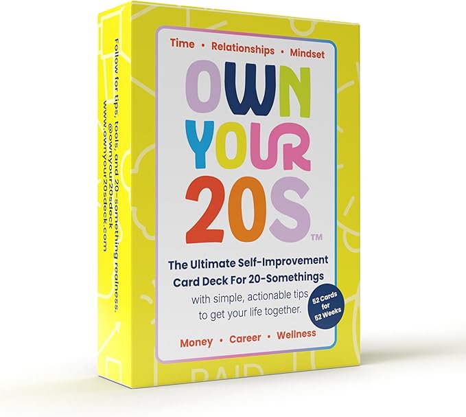The Ultimate Adulting Card Deck for 20-Somethings | 52 Weekly Cards to Get Your Life Together – Wellness, Career, Time, Money & More