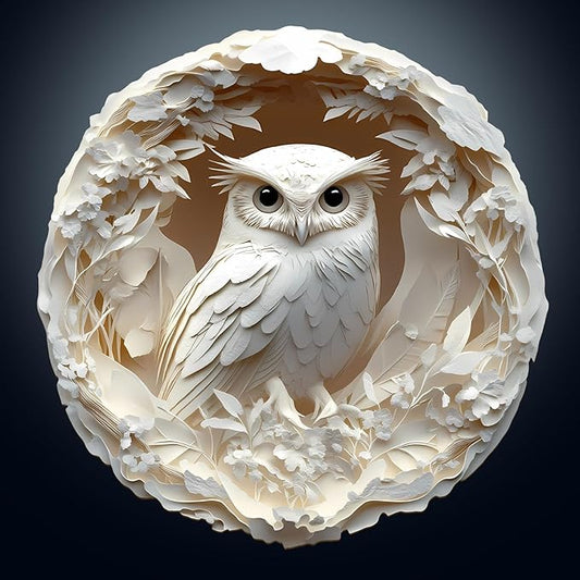 Wooden Puzzles for Adults, Flat Puzzle with 3D Visual Effect, Paper Carved Owl Wooden Jigsaw Puzzles for Adult, Unique Shape Wood Puzzles Adult, Wall Art Canvas Puzzle (L-13.4 * 13.1in-290pcs)