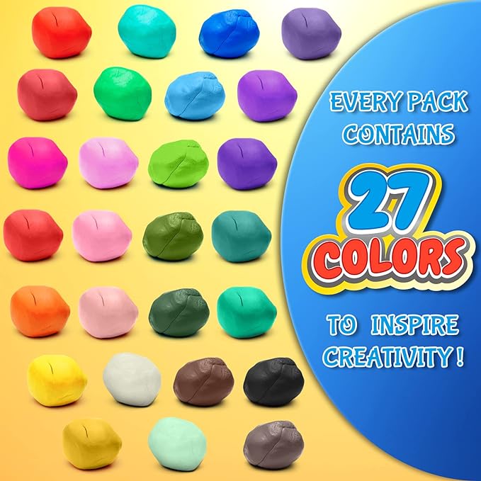 ESSENSON Air Dry Clay 27 Colors, Modeling Clay for Kids, DIY Molding Magic Clay for with Tools, Party Favors Toys Gifts for Age 3 4 5 6 7 8+ Years Old Boys Girls Kids
