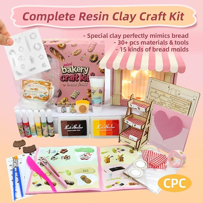 iLAND Air Dry Clay Crafts for Girls 8-12 Cute Arts and Crafts for Kids Fun Kid Activities on Lovely Modeling Clay Kit DIY Crafting for Teens Birthday Gifts for Girls 10-12 13 Christmas Gifts Creative
