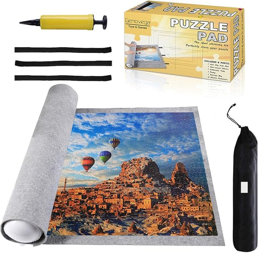 Jigsaw Puzzle Mat Roll Up - 3000 Pieces Large Gray Puzzles Saver Board for Adults, Storage and Transport Keeper Saver Accessories Table Portable Holder Organizer Board Pad Gifts (Gray)