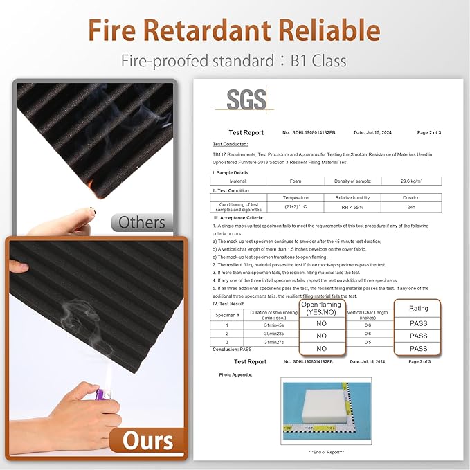 48 Pack Acoustic Foam Panels with Self Adhesive 12" X 12" X 1" Sound Proof Foam Panels for walls High Density Wedge Soundproof Wall Panels for Studio Office Gaming Room