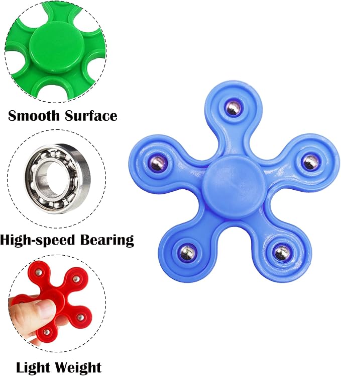 24 Pack Fidget Spinner Toys for Kids，Stress Relief Sensory Toys,Birthday Party Favors Gifts,Goodie Bag Stuffers, Classroom Prizes Fidget Toys