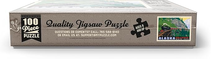 MyPuzzle Alaska: Skagway, Vintage Poster - Premium 100 Piece Jigsaw Puzzle for Adults