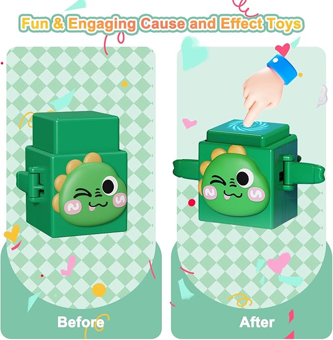 6 PCS Stacking Toys Set for Toddlers 18+ Months 1 2 3 4 Years Old Boys Girls Preschool Sensory Block Toys Pressable Animals Stacking Blocks with Cute Expressions Fun Christmas Birthday Gifts for Kids