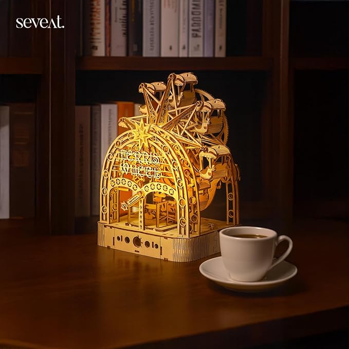 Mechanical 3D Wooden Puzzles, Brain-Teasing Puzzle Game for Every Occasion, Ideal Gifts for Teens and Adults (Ferris Wheel)
