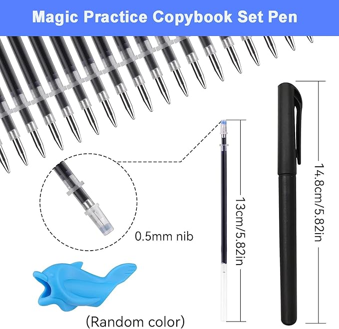 AALGO 30Pcs Magic Pens & Refills for Children's Magic Copybooks,Grooved Book Disappearing Ink Pen for Preschool Workbooks,Tracing Books Material for Kindergarten Kids