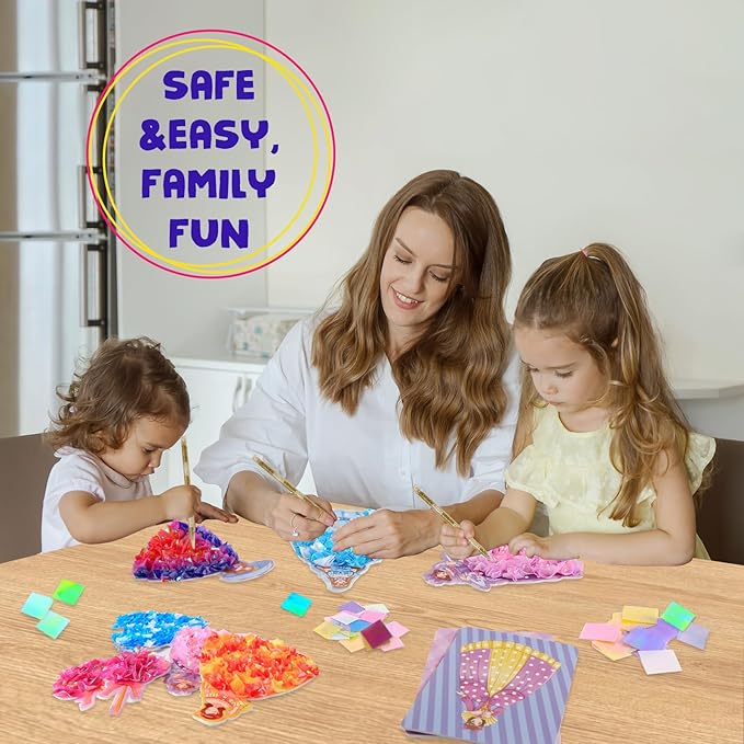 Poke Poke Art and Crafts kit for Kids, DIY 8 Magical Princesses & 6 Accessories, Pretty Princess Game Toys for Girl 6-8 8-12, Gifts for Boys & Girls Ages 6 7 8 9 10 11 12 Years Old