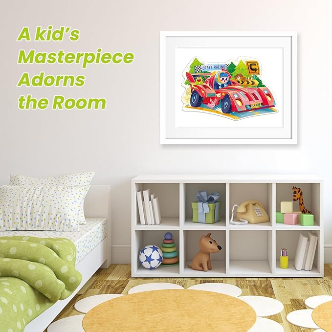 ELX 55 Piece Crazy Racing Jigsaw Puzzle for Kids 3+, Large Floor Puzzle for Preschool Learning with Storage Bag, Educational Toy Gift Birthday and Christmas for Boys Girls