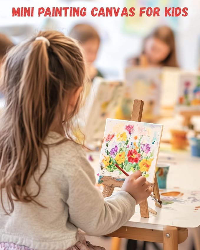 Simetufy 72 Pack 4x4inch Mini Canvas Boards Small Painting Canvas 100% Cotton Primed Acid Free Blank for Oil Paint,Watercolor,Acrylic Paint, Art Projects, Collage Art