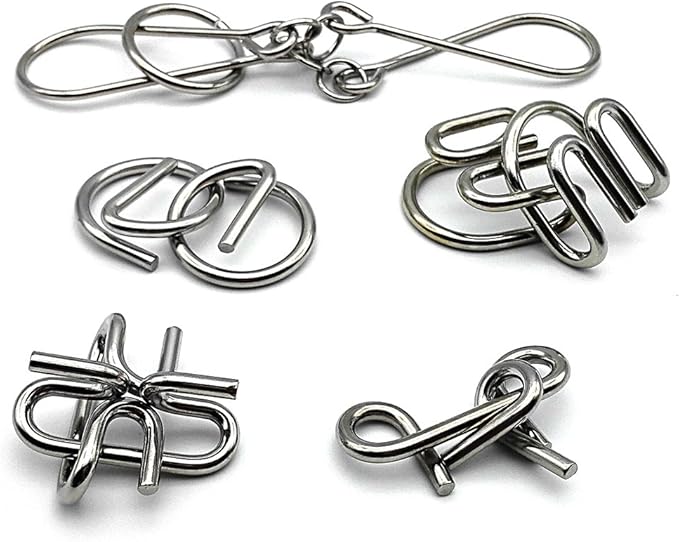 Zooshine 18 Sets Metal Brain Puzzles Teasers IQ Toys,Metal Puzzles Games for Adults Kids