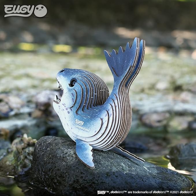 Eugy Leopard Seal 3D Puzzle, 22 Piece Eco-Friendly Educational Toy Puzzles for Boys, Girls & Kids Ages 6+