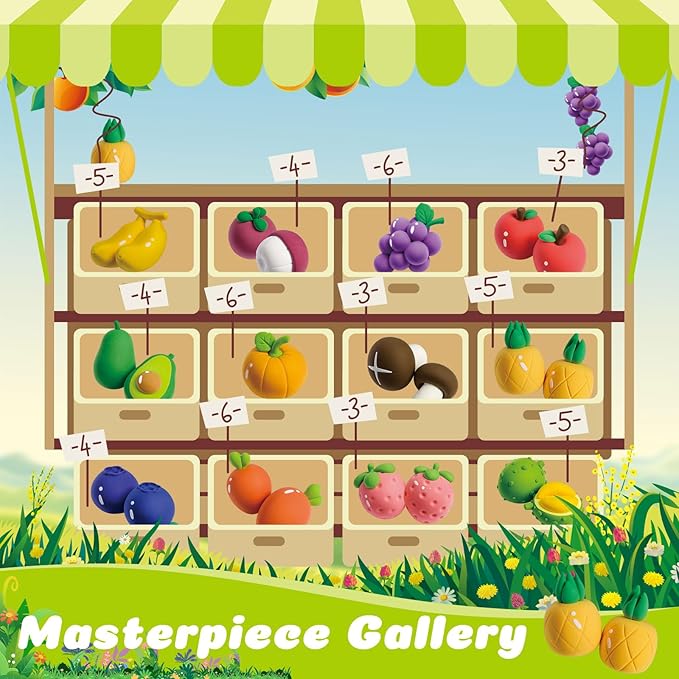 Air Dry Modeling Clay for Kids - Nutrition Planet, 12 Boxes Clay Kit with 4 Tools & Tutorials, Soft DIY Craft Kit for Art Projects, Creative Gift for Boys & Girls Ages 3+