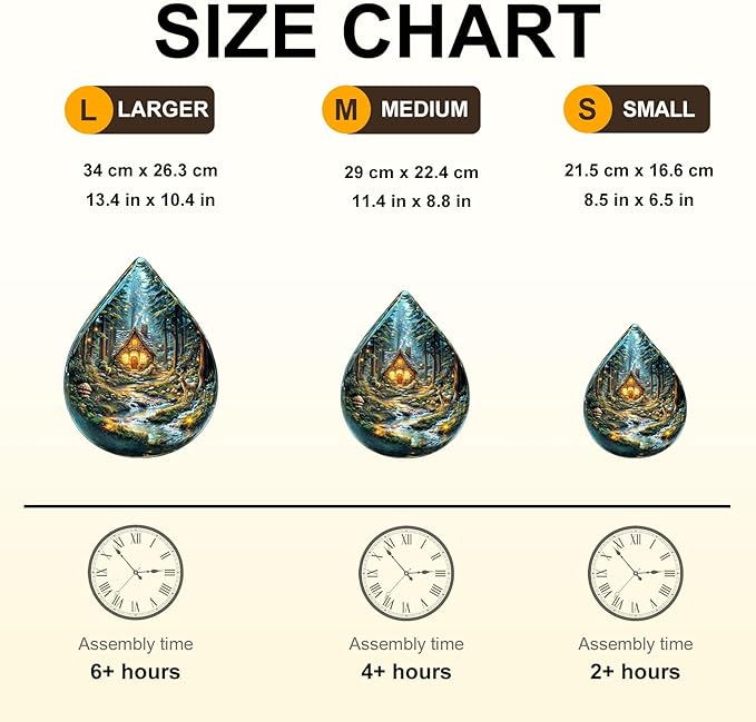 Wooden Puzzles for Adults, Mystic Forest Wooden Jigsaw Puzzle Unique Shape Wood Puzzles Adult 3D Visual Effect, Birthday Gifts for Puzzle Lovers Family Games (M-11.4 * 8.8in-135pcs)