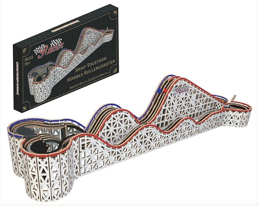Coasterdynamix 3-D Snap-Together Marble Rollercoaster Wooden Model Kit - Marble Rolling Building Puzzle Kit for Adults and Kids, Toy Puzzles and Mini Craft Decor Models for Jigsaw Assembly Projects