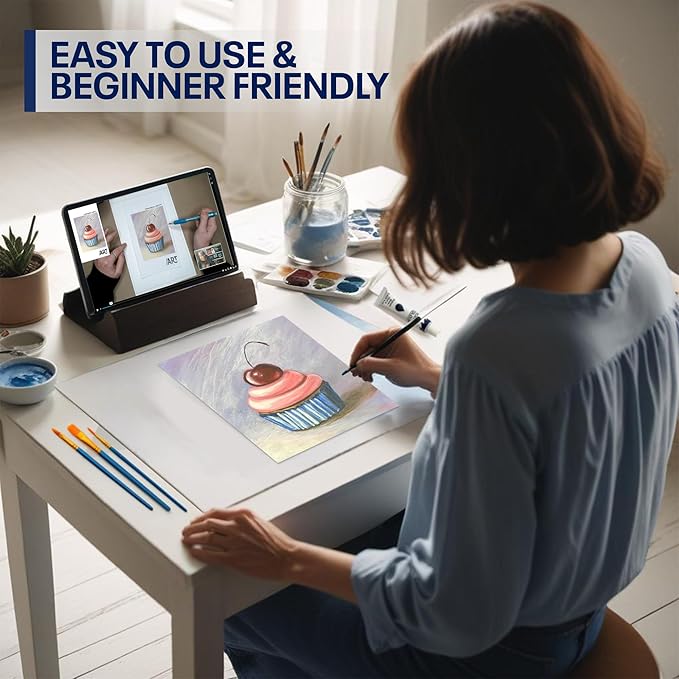 Painting4Real DIY Painting Class Kit for Adults with Video Tutorials: Learn to Paint Cherry Cupcake – How to Paint with Acrylics – Painting & Art Supplies – 9 Piece Acrylic Paint Set