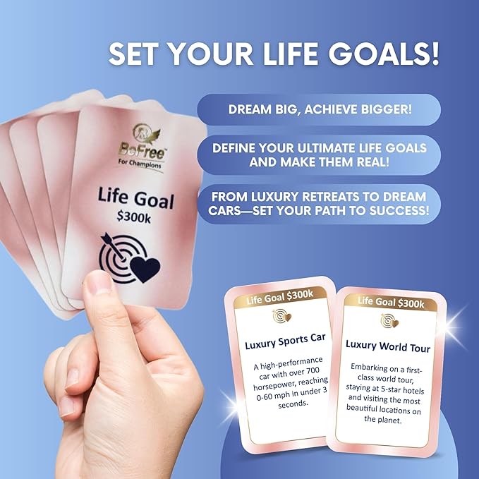 BeFree for Champions – Financial Literacy Board Game for Adults & Teens (14+), Money & Risk Management, Investing & Cash Flow, Achieve Life Goals | Fun Strategy Family Game