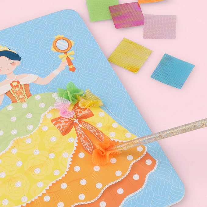 YOTOY Fabric Art Frenzy Toys for Girls Age 3 4 5 6 7 8 Years Old, Poke Art Kits, Fabric Art for Kids, Creative Puzzle Puncture Painting Toy Gift for Kid, Arts and Crafts for Kids Ages 6-8 Year Old